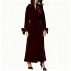 Burgundy Velvet Tie-Cuff Robe Coat